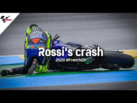 Rossi's crash on Lap 1 | 2020 #FrenchGP